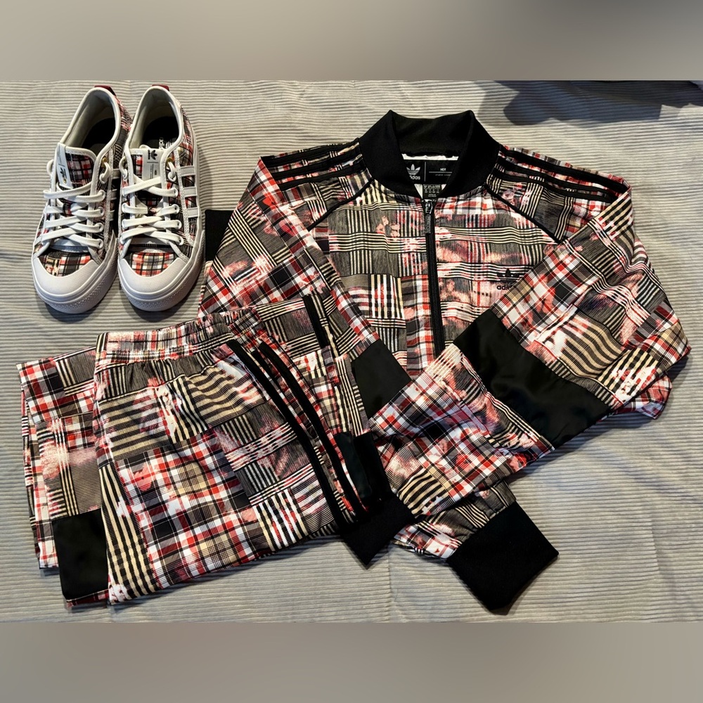 Adidas/ HER Studio London Nizza Track Suit.  & Platform Sneakers Sizes M / M / 7
